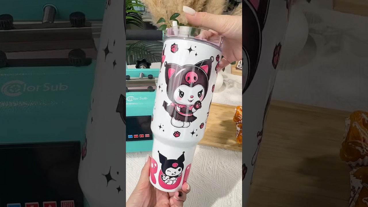 Custom Kuromi Tumbler! -ColorSub 3in1 Tumbler Press #customtumblers #mugpress #colorsub