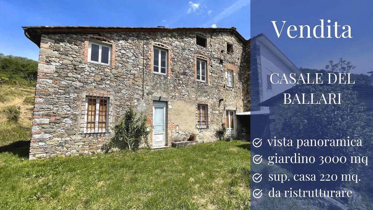 CASALE DEL BALLARI in Vendita Borgo a Mozzano (LU) con giardino e forno a legna RIF. 2083