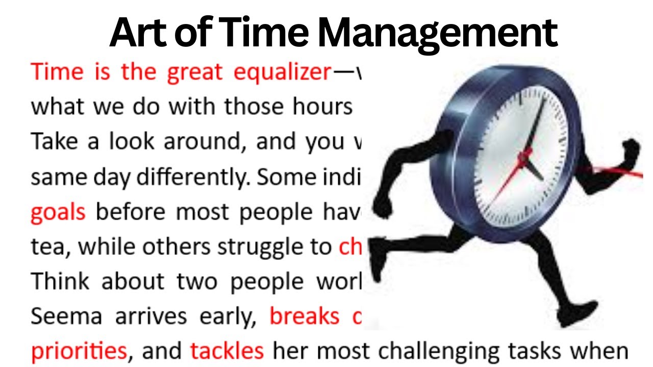 Art of Time Management Paragraph | Paragraph Reading |Motivational | Passage Reading |English Story