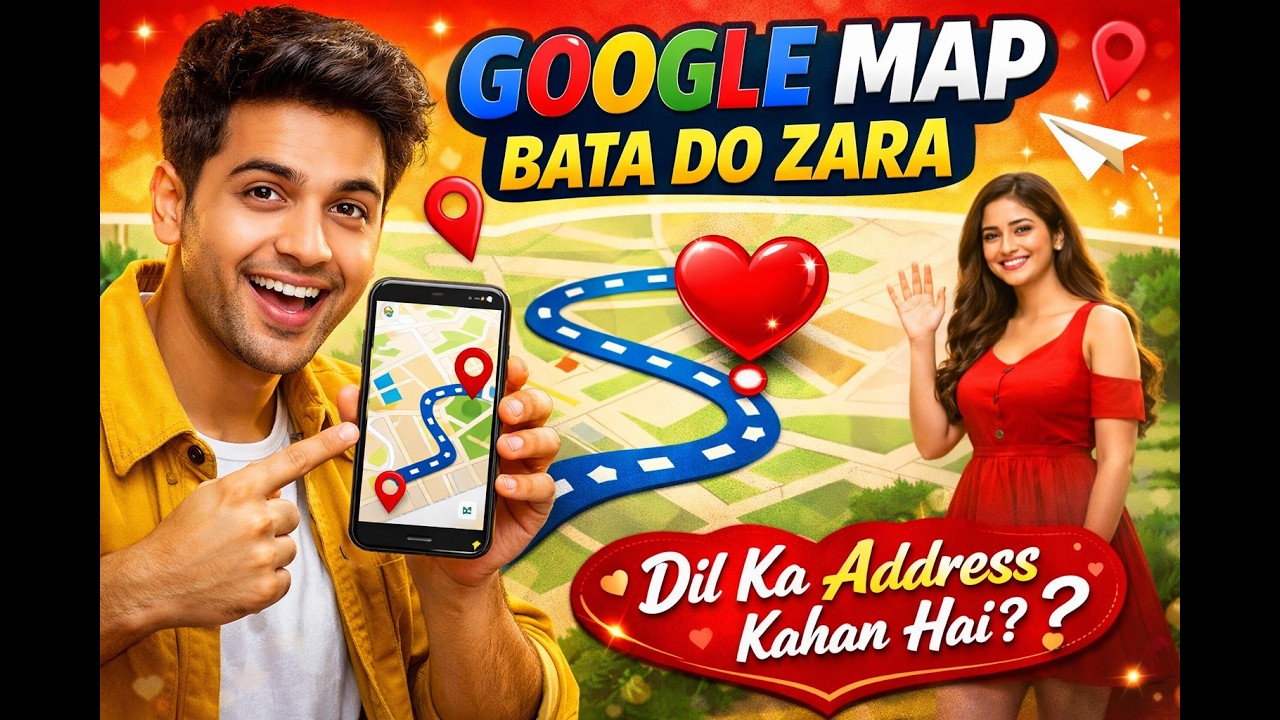 Google Map Bata Do Zara | Funny Romantic Hindi Song 2026 | Love + Technology Song