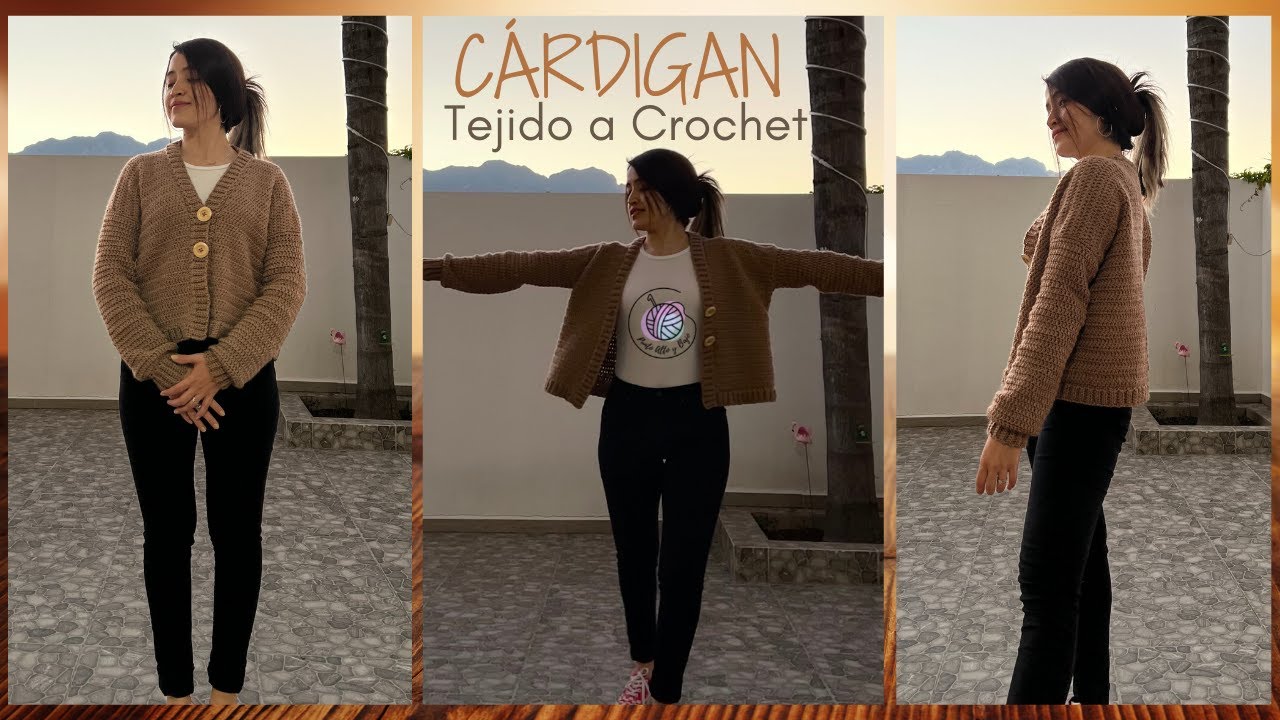 CARDIGAN TEJIDO A CROCHET / CARDIGAN SENCILLO