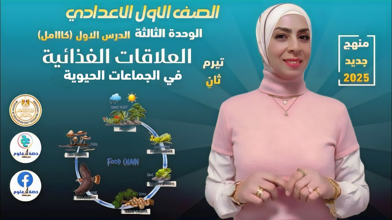 العلاقات الغذائية في الجماعات الحيوية (كامل)_الوحدة الثالثة_الدرس ١#علوم أولى إعدادي منهج جديد ٢٠٢٥