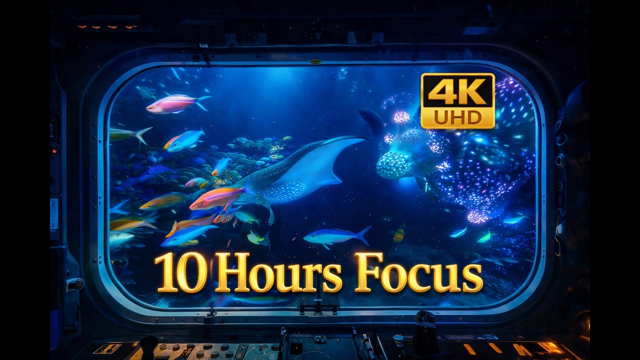 10H Ocean Depths 🌊 Hypnotic Underwater Window for Deep Focus & Relaxation