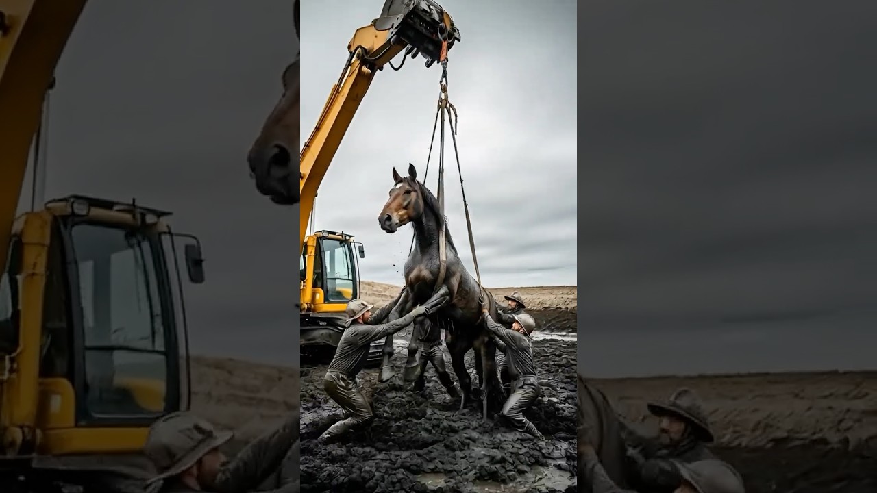 Застряв в глубокой грязи: чудесная история спасения и выздоровления лошади.