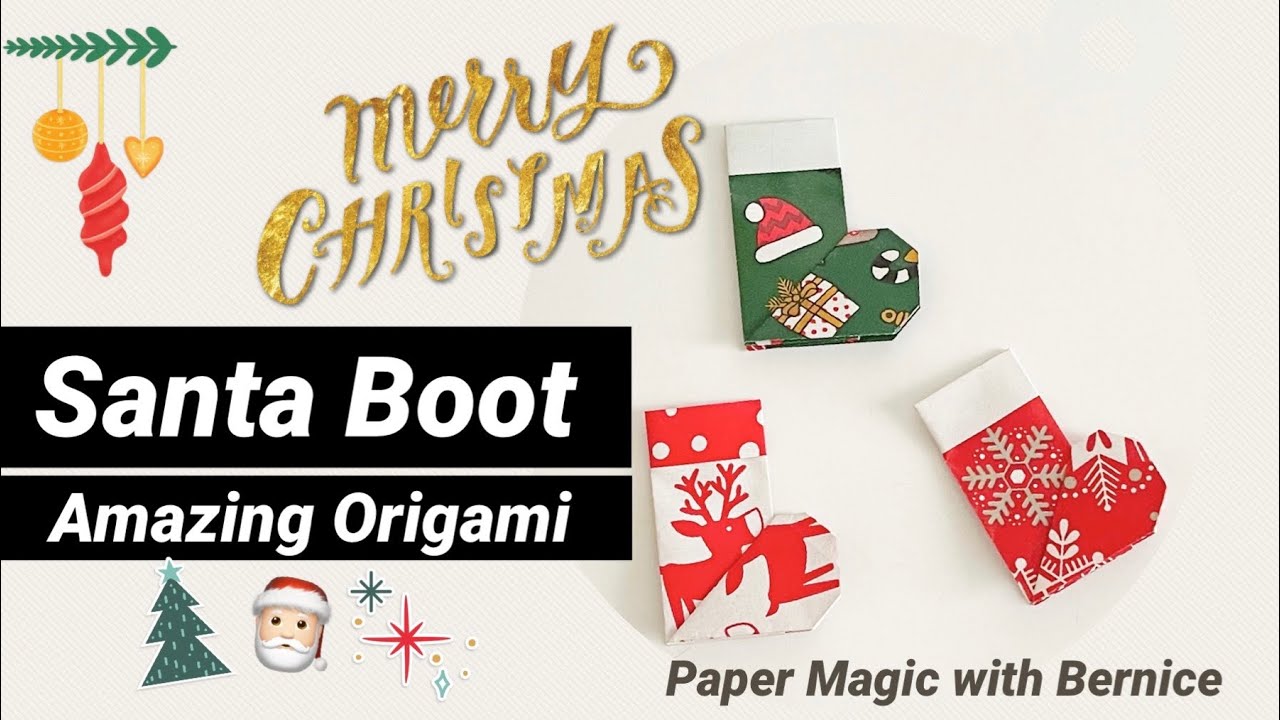Origami Santa Boots 🎅 | How to do Santa Boots | DIY Santa Boots made of paper