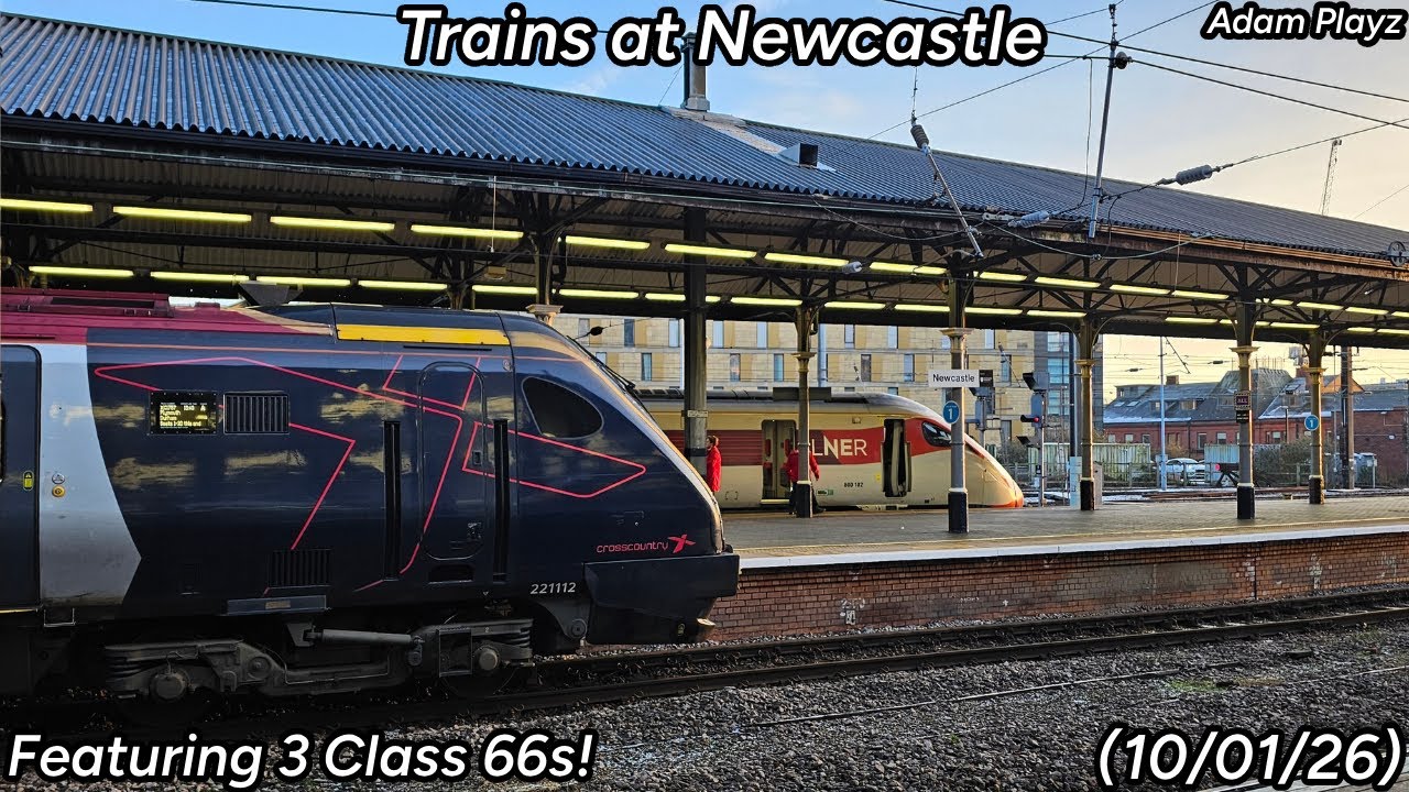 Trains at Newcastle featuring 3 Class 66s! (10/01/26)