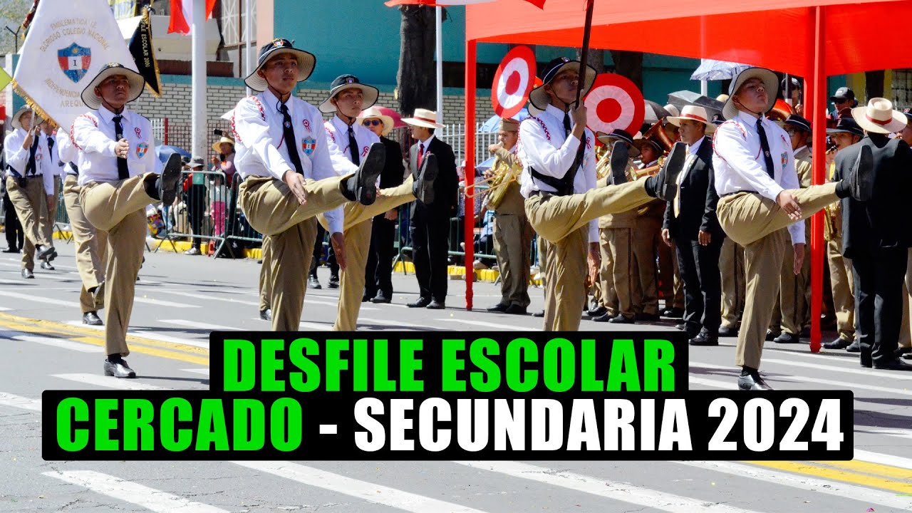 Arequipa: Desfile Escolar en el Cercado - NIVEL SECUNDARIO (VIDEO COMPLETO 2024)