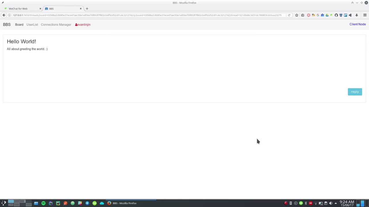 Skycoin BBS Alpha Showcase