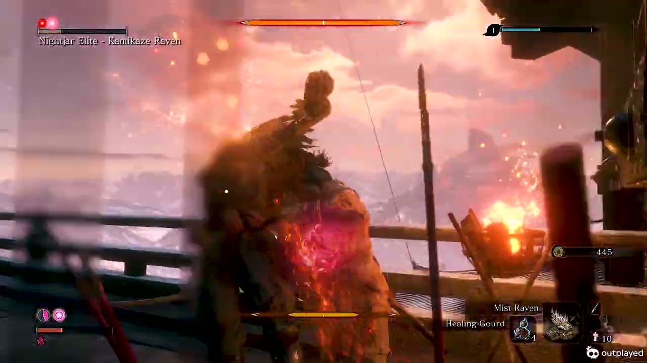 Wolf vs Kamikaze Raven | Sekiro's Most Aggressive Rooftop Battle
