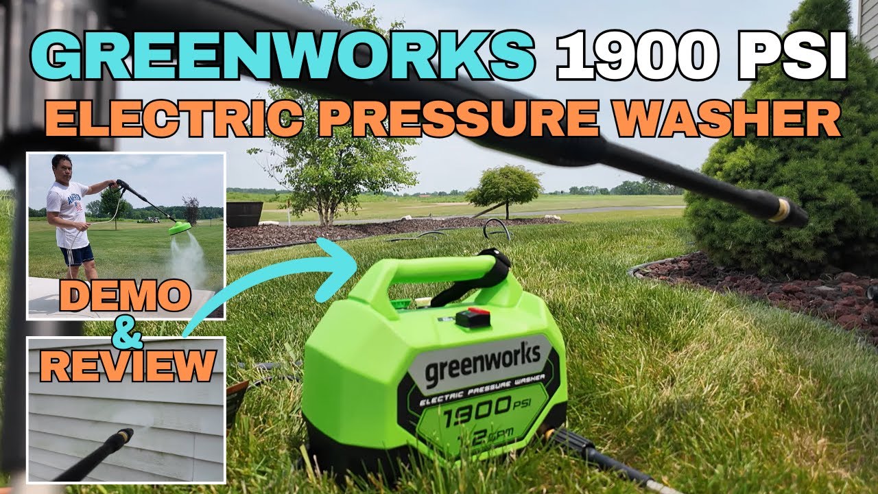 IN ACTION DEMO | Greenworks 1900 PSI 1 2 GPM Electric Pressure Washer Combo Kit