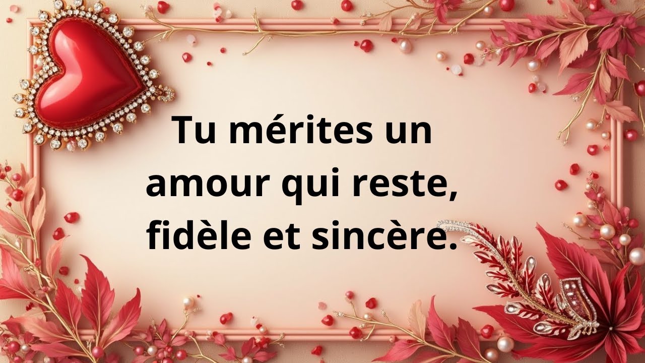 Tu mérites un amour qui reste.