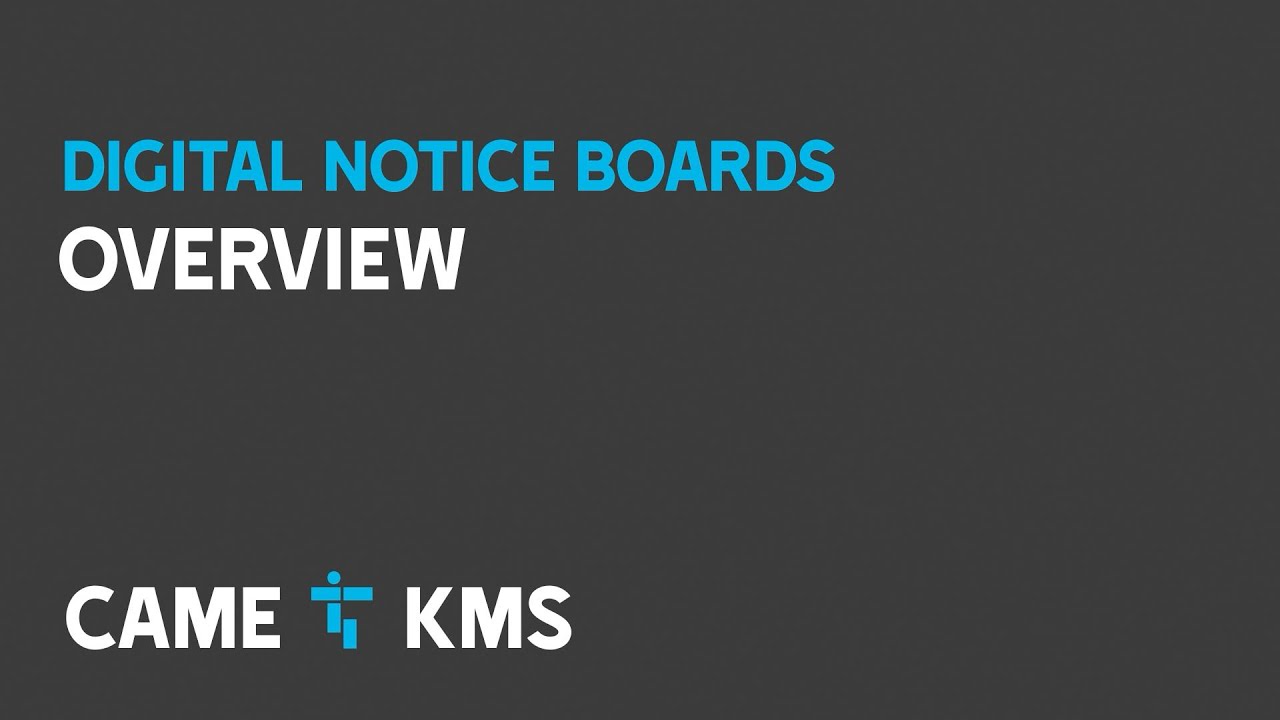 Digital Notice Boards -  Training 01 Overview
