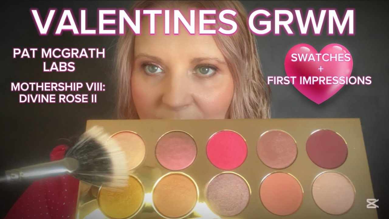 PAT MCGRATH LABS Mothership VIII Divine Rose II eyeshadow Palette SWATCHES & Valentines day GRWM