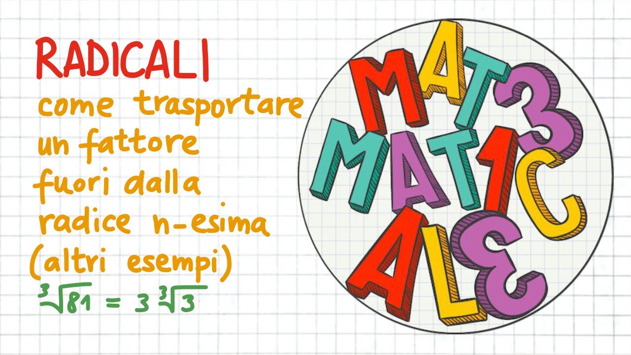 RADICALI come trasportare un fattore fuori dalla radice n esima (altri esempi)        _ RD55