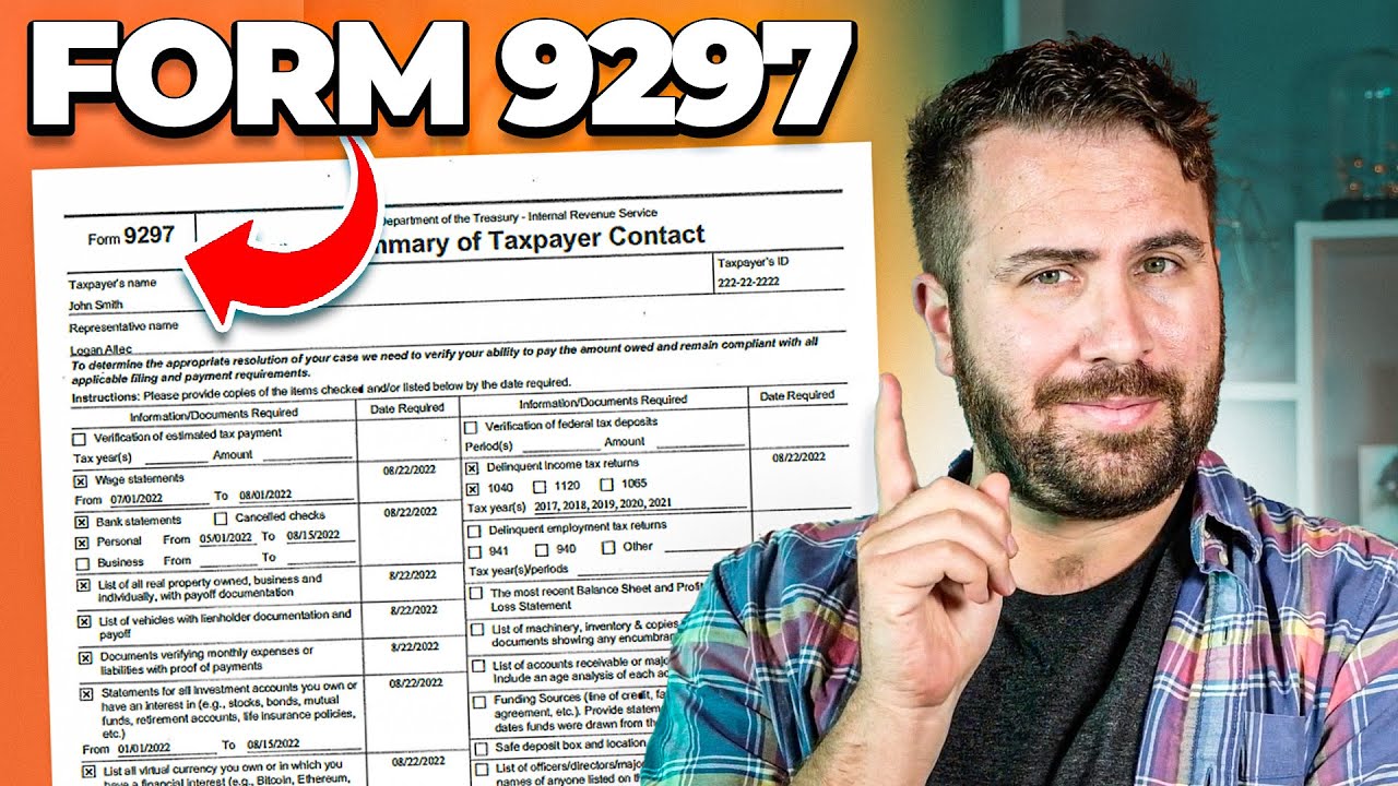 IRS Form 9297 From an IRS Revenue Officer: What To Do If You Got This!