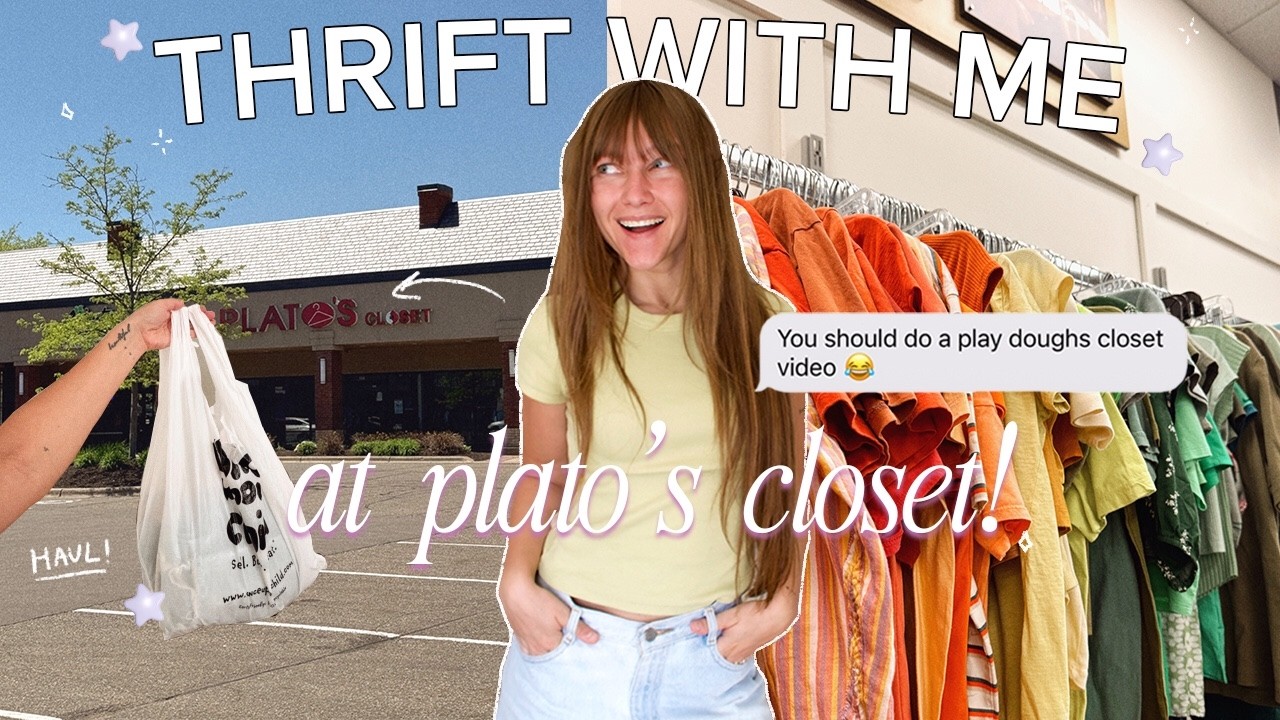 thrift with me at Plato&rsquo;s Closet like old times ✨🛒&nbsp;i'm shocked! i did not expect this haul...