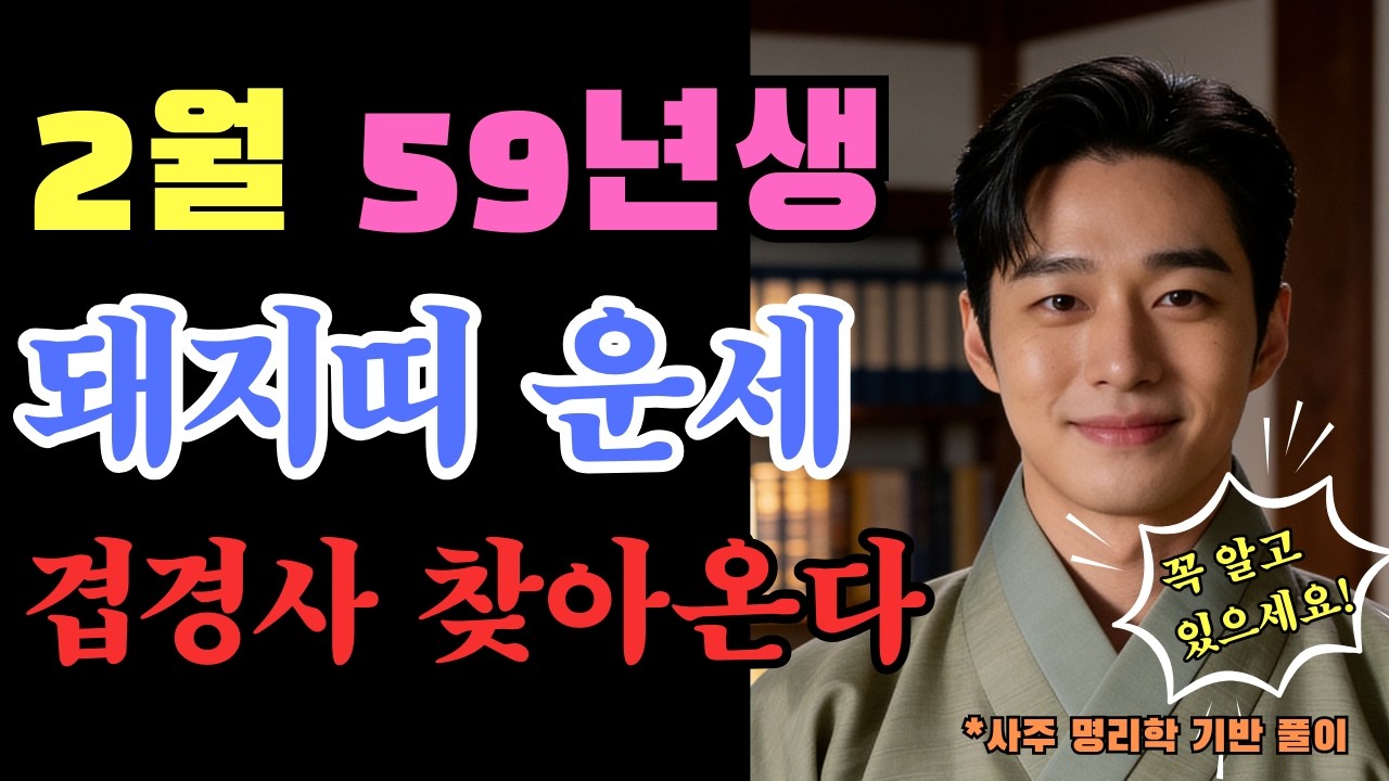 돼지띠운세 1959년 돼지띠 기해년생 2월 운세 겹경사 찾아온다 #돼지띠운세 #재물운 #운세 #대박운세 #띠별운세