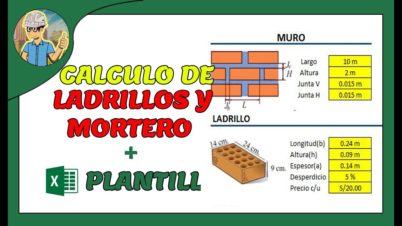 Calculo de LADRILLOS y MORTERO en muros