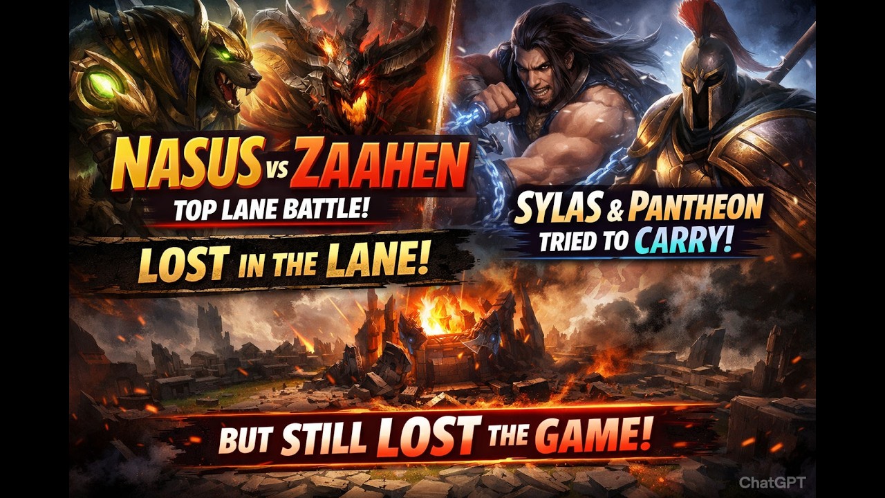 Nasus Vs Zaahen in Top lane, Sylas and Panth tried to carry, But still end up Lost