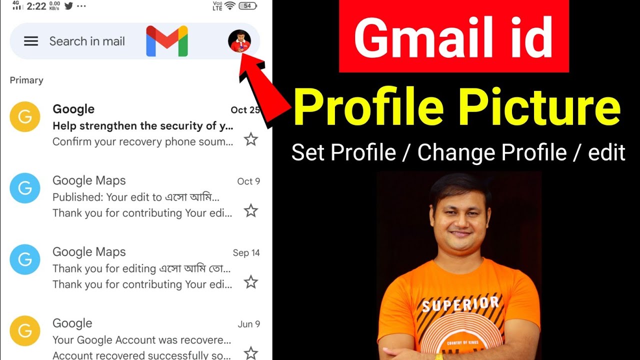 How to Set or Change or edit Gmail Profile Picture on Android Phone
