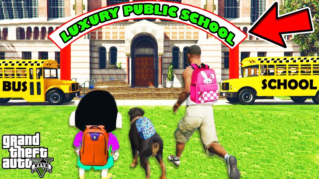 Franklin First Day of LUXURY PUBLIC SCHOOL Medal By Teacher in GTA 5 | SHINCHAN and CHOP