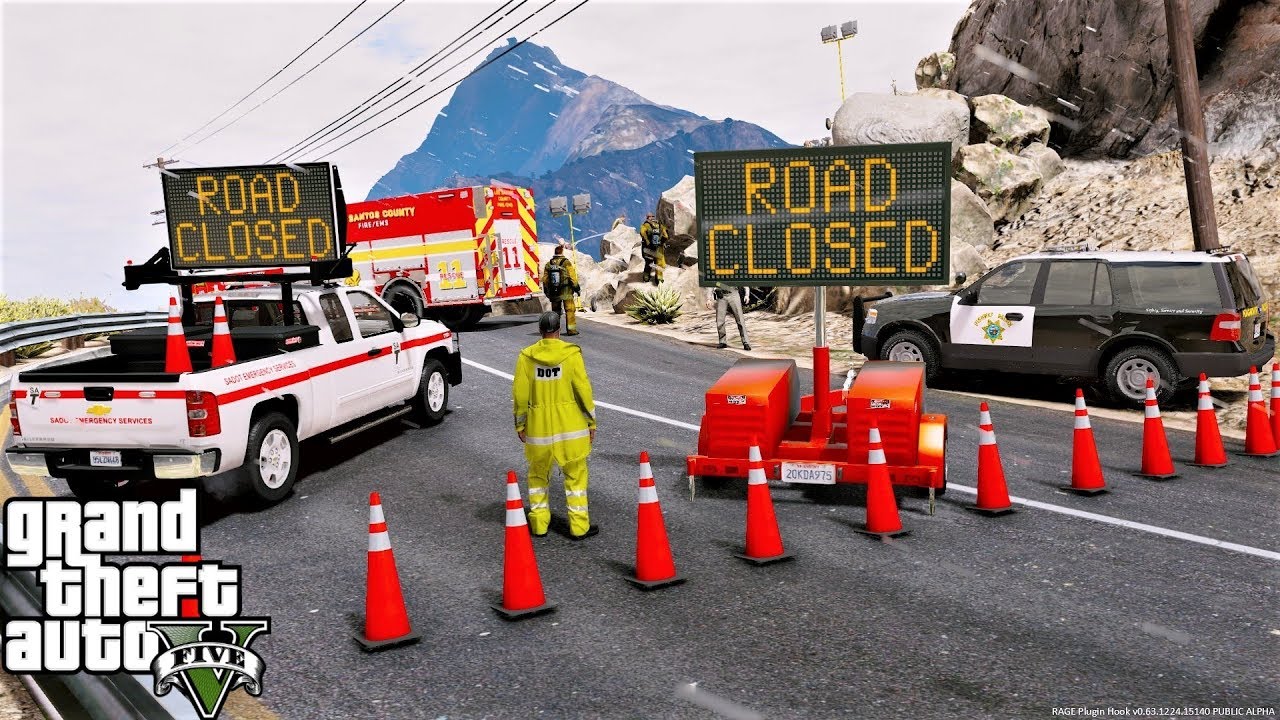 DOT Responding To Highway Mudslide in GTA 5