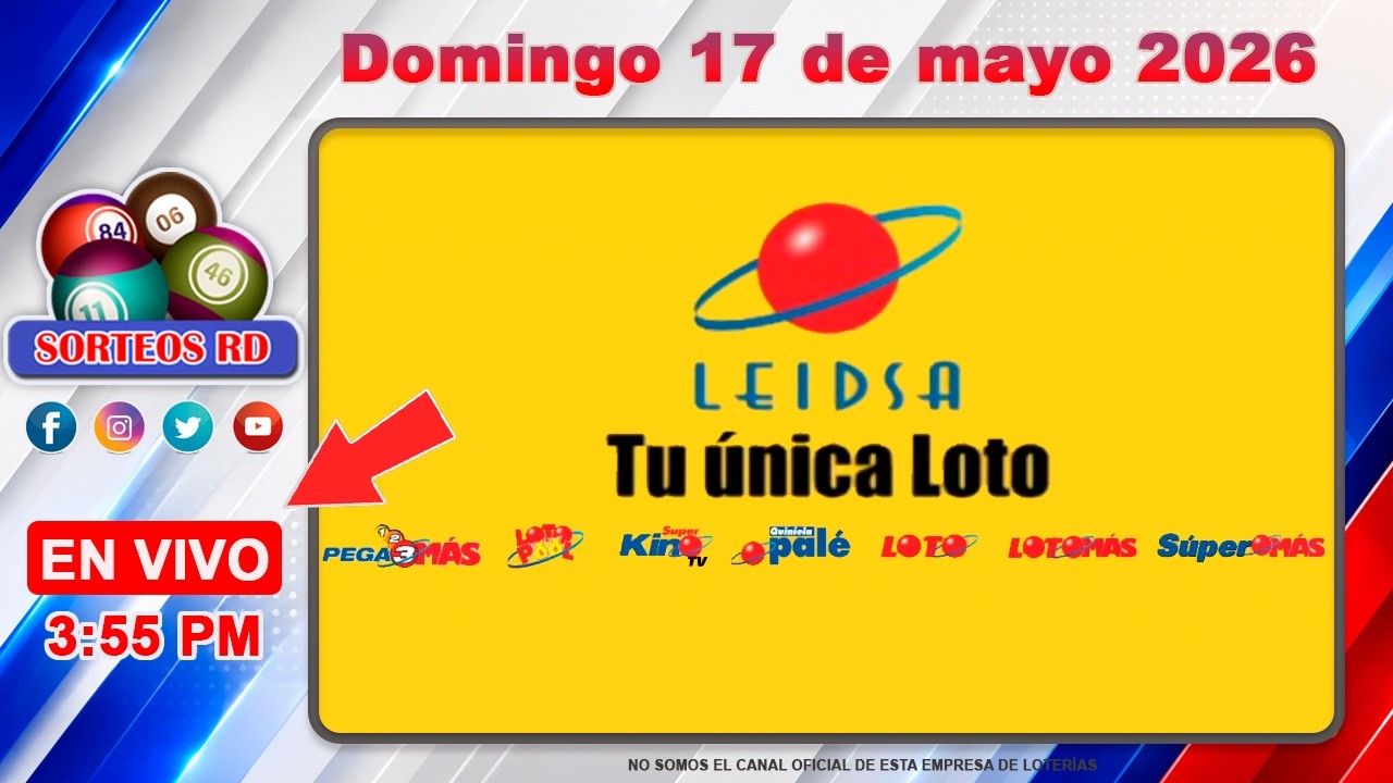 LEIDSA y Anguilla Lottery en Vivo 📺 | Domingo 17 de mayo 2026 / 3:55 P.M
