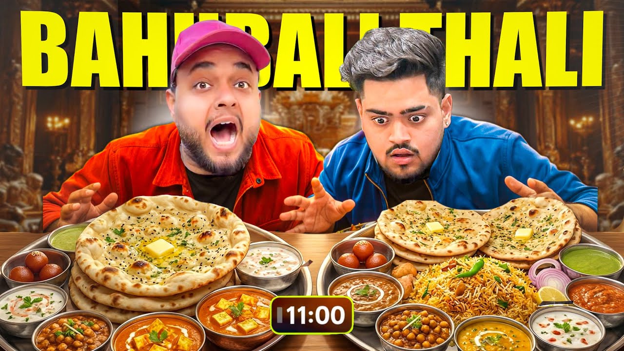 EATING BAAHUBALI THALI CHALLENGE WITH @areyouhungry3512  😱