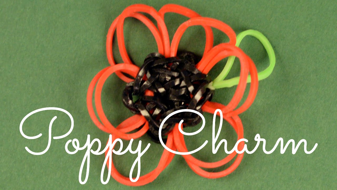 How to make a Poppy Charm: Rainbow Loom Charm Tutorial
