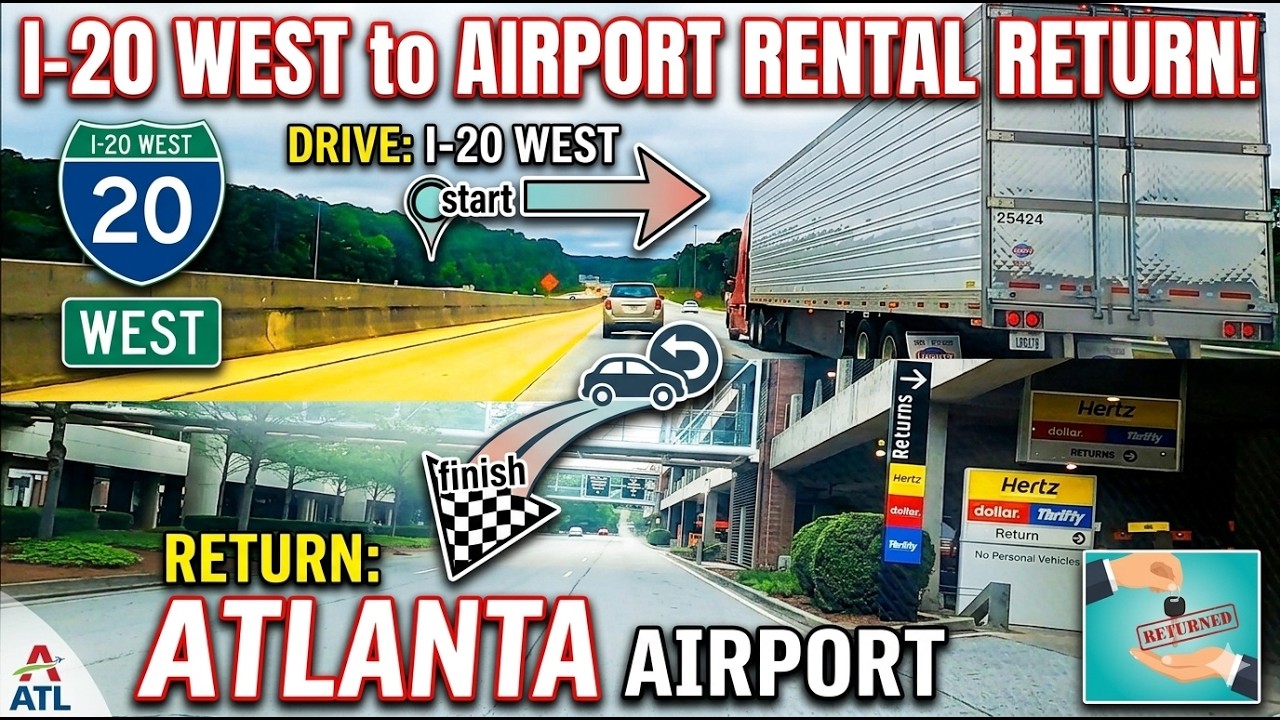 DRIVING I-20 WEST to Atlanta Airport (ATL) Car Rental Return Guide