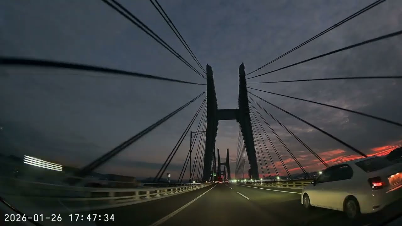 Stunning Sunset Drive Across Seto Ohashi Bridge 🇯🇵 | Japan POV Highway (No Talking)