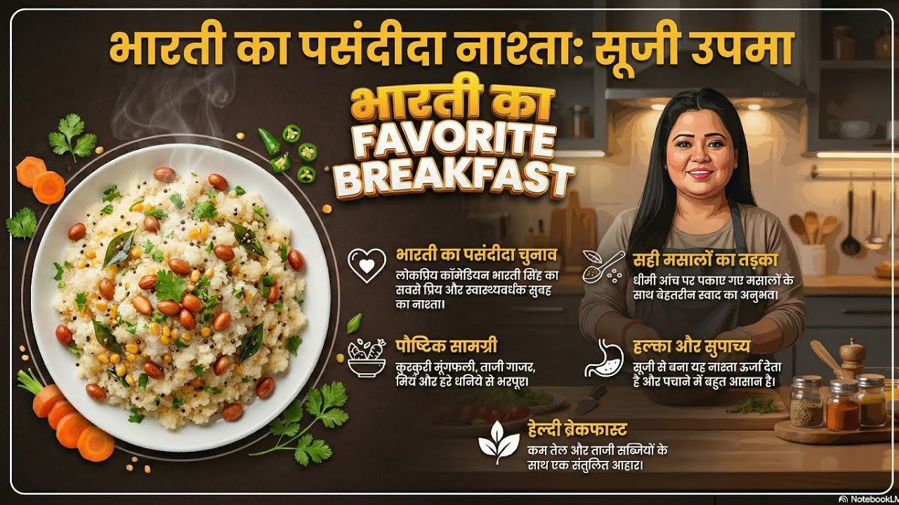 Bharati Singh Favorite Dish 😋 Suji Upma | Healthy Breakfast Recipe@BPandaKitchen 