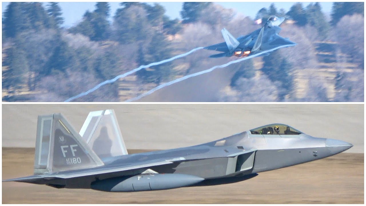 F22 Raptor Overhead Break and Unrestricted Climb Takeoff at MSP