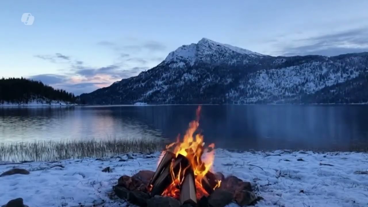 Snowy campfire to relax to ASMR