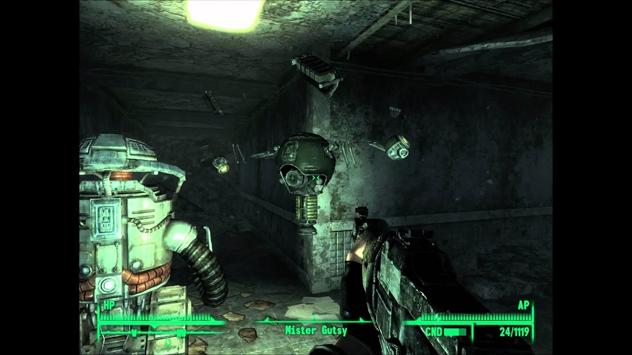 Fallout 3 - Weird Glitch - Ghostly Mister Gutsy