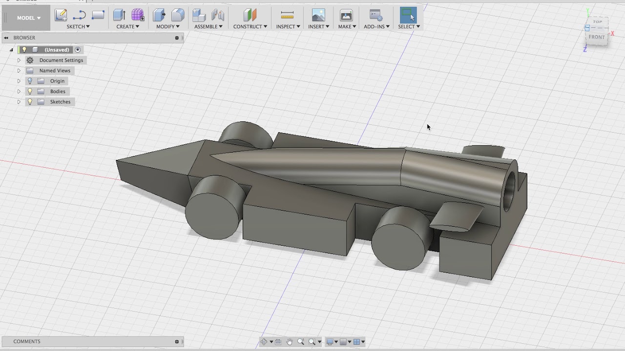 How to make a cad fusion 360 car for f1 in schools(under 10 minutes)