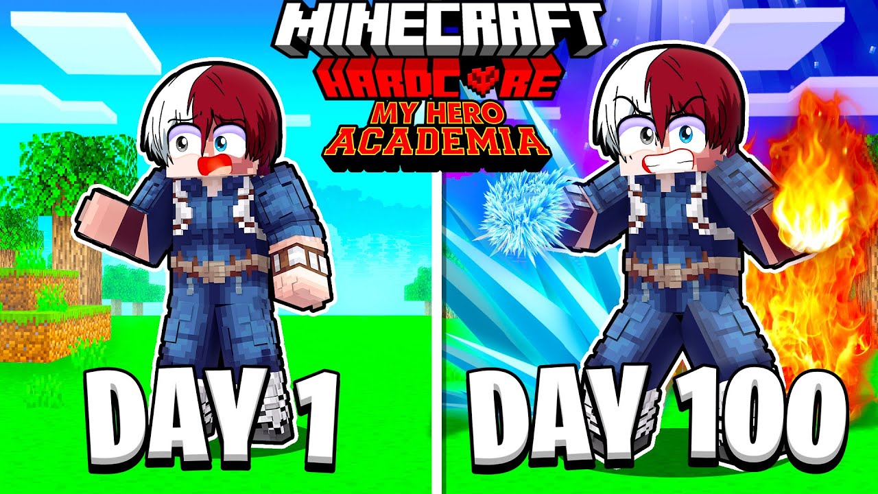 I Survived as SHOTO TODOROKI for 100 DAYS in My Hero Academia Minecraft!