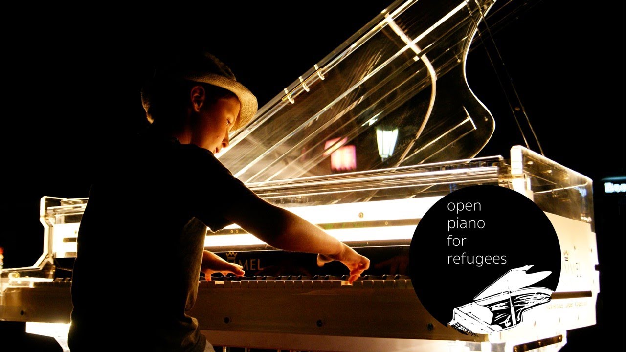 Extremely talented kid plays on a glowing Open Piano in Klagenfurt