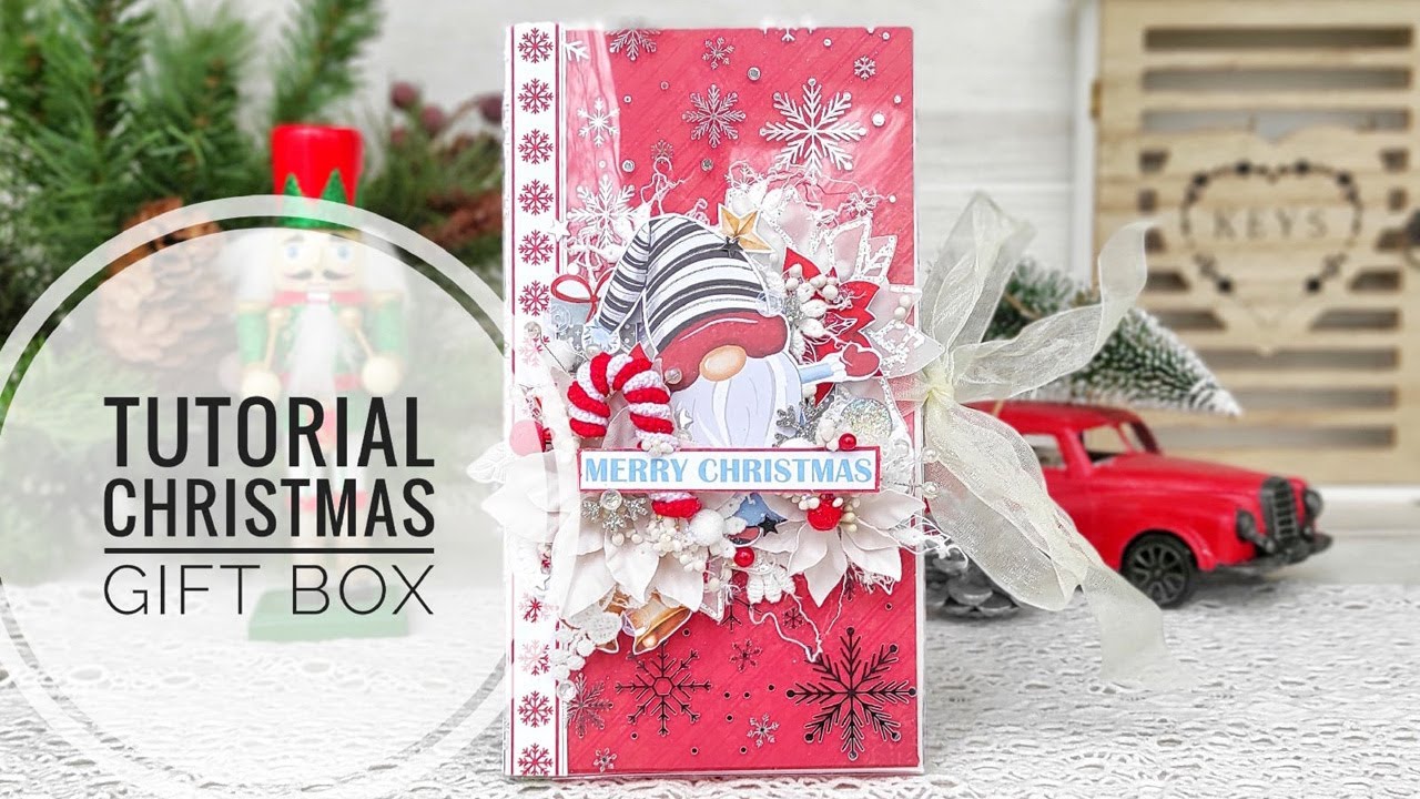TUTORIAL: Cómo hacer una caja de Navidad. Scrapbooking. Kora Projects.