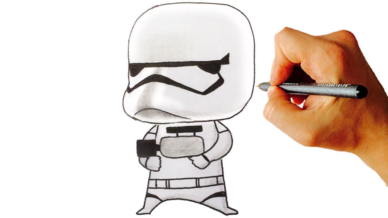 How to Draw Stormtrooper Cute Chibi from Star Wars Easy Step by Step video