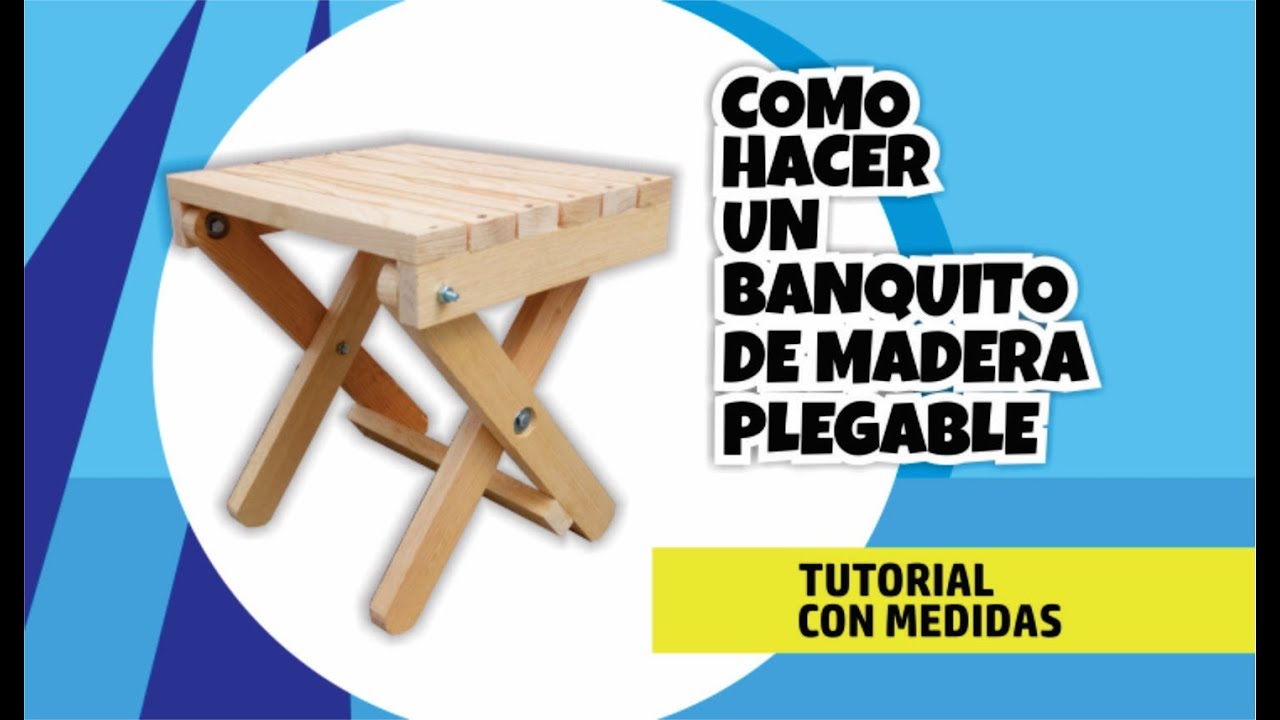 Banquito de madera plegable