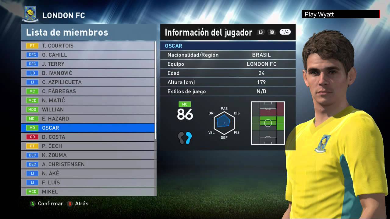 PES 2016 | Chelsea (London FC): Jugadores & Caras | Players & Faces | BPL