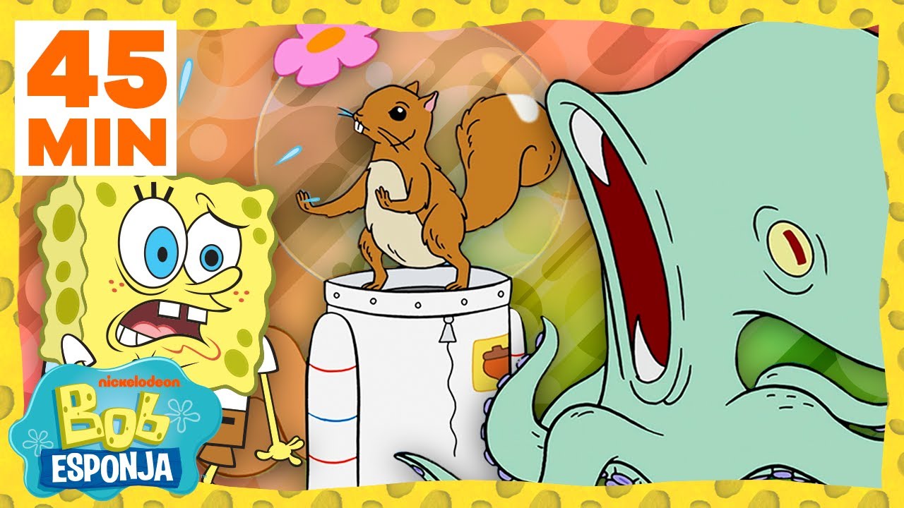 Bob Esponja | Os Animais Mais Legais da Fenda do Biquíni em 45 Minutos! | Bob Esponja em Português