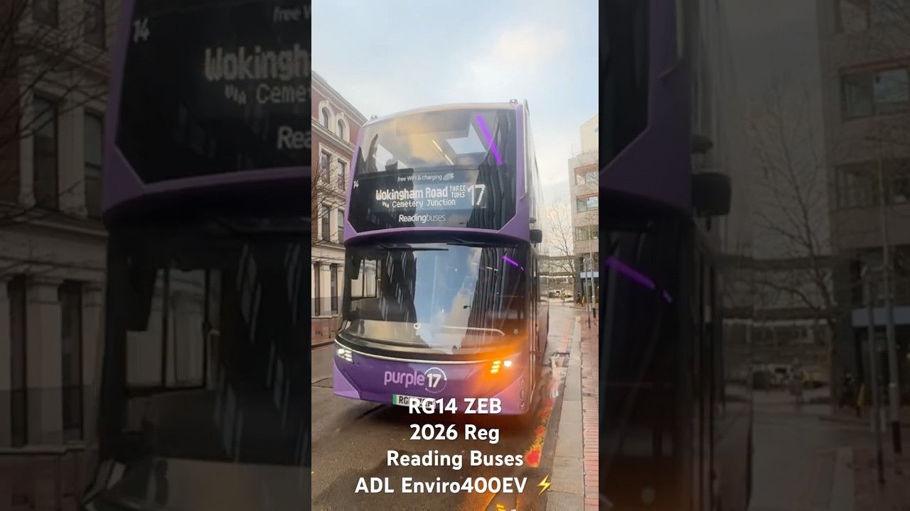 Brand New ADL Enviro400EV ⚡️working on Purple 17 |  Readingbuses | 14 (RG14 ZEB)