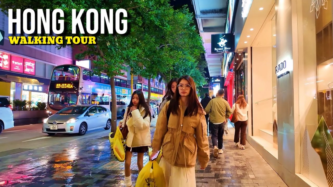 Вечерняя прогулка по Гонконгу 4K Пешеходный тур 2026