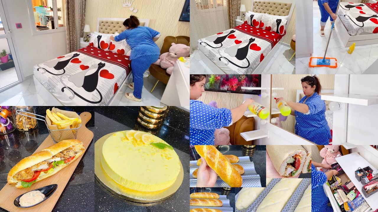 روتين تنظيف وتعطير غرفة نومي تخميلة ديال قلب💦وصفات صيف كلاص الحماض🍋سندويش🥖دجاج