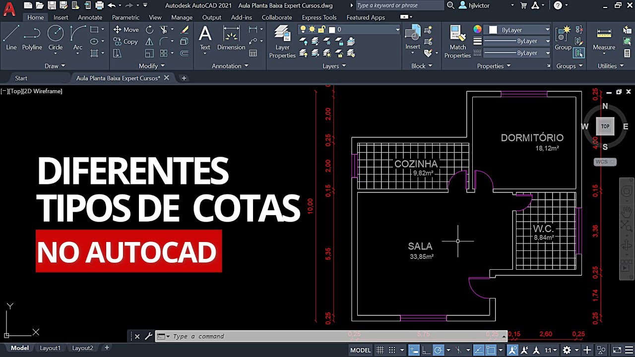 Diferentes maneiras de cotar no AutoCAD