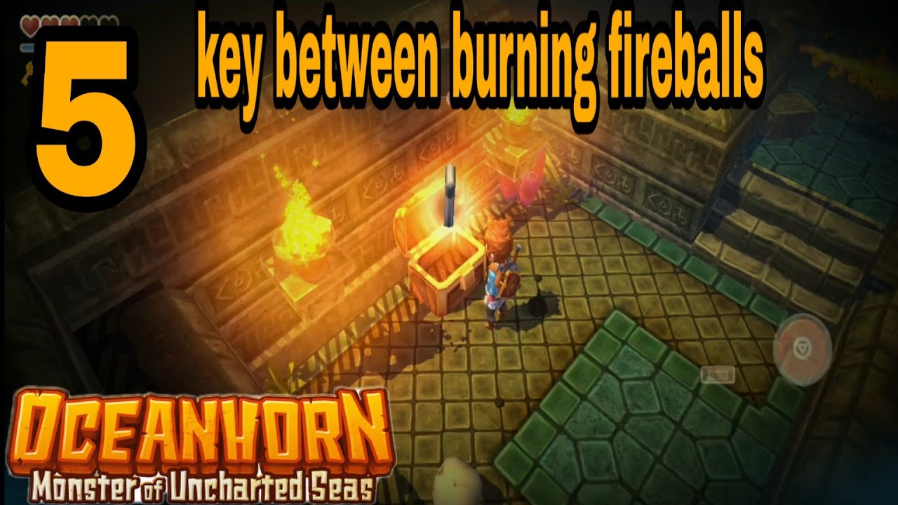 OCEANHORN 1 Gameplay Part 5 ( finding the key between burning fireballs)