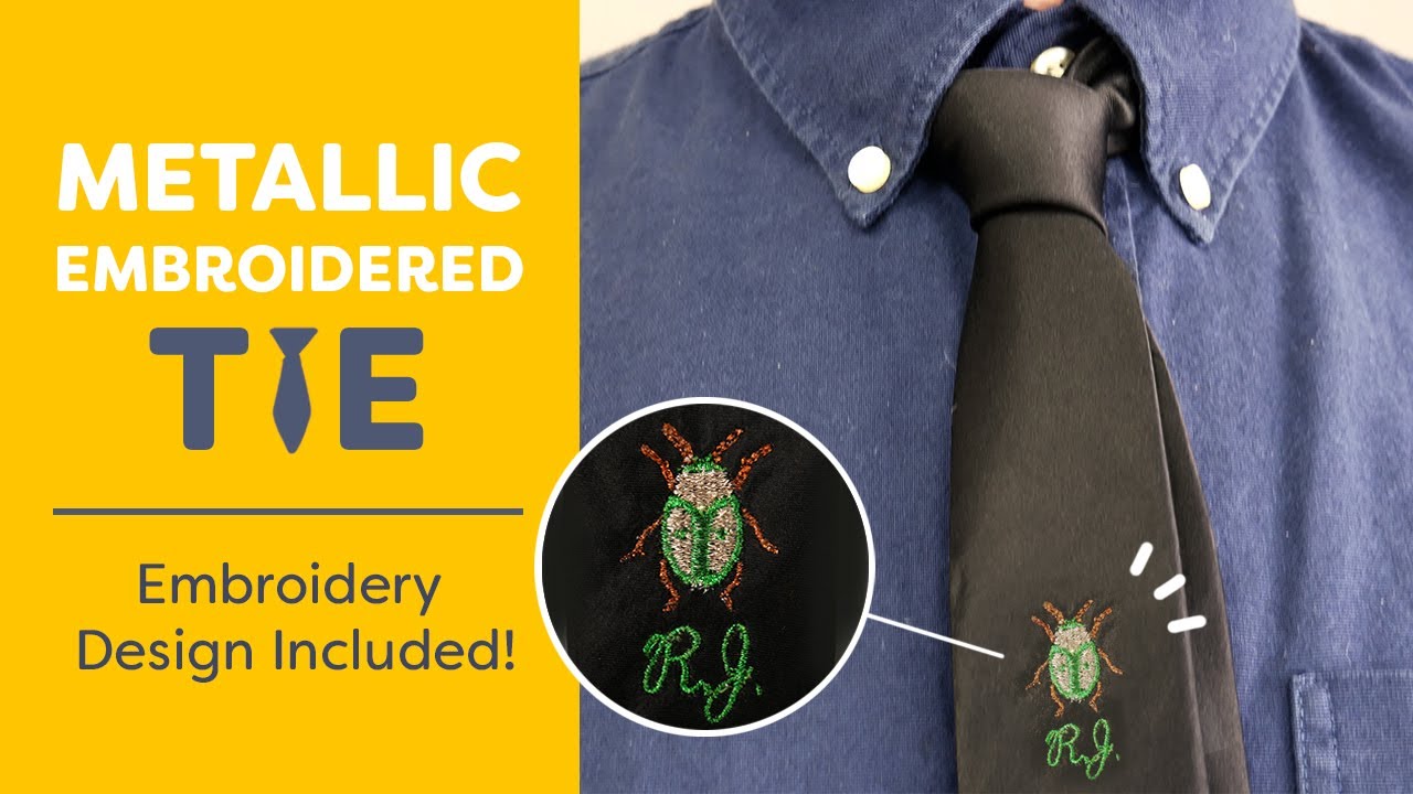 Metallic Embroidered Tie (design included!) | Father’s Day Gift