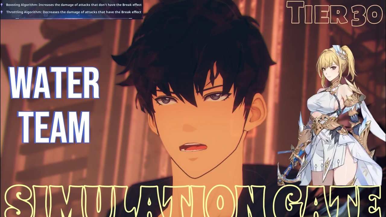 Simulation Gate - Full Run - Tier 30 - WATER TEAM - Solo Leveling: ARISE